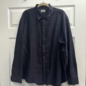 Brioni Navy/black Long Sleeve Button Down Dress Shirt Men’s Size 3XL